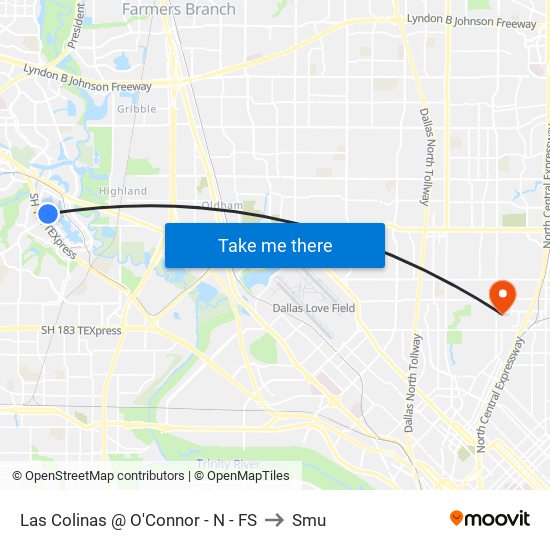 Las Colinas @ O'Connor - N - FS to Smu map