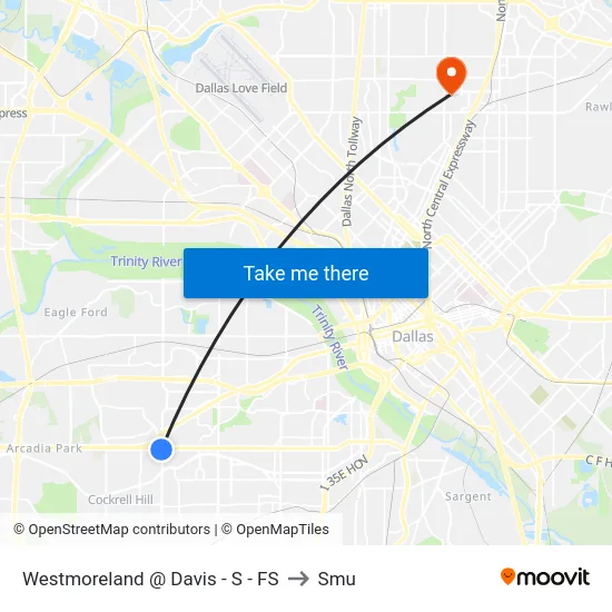 Westmoreland @ Davis - S - FS to Smu map