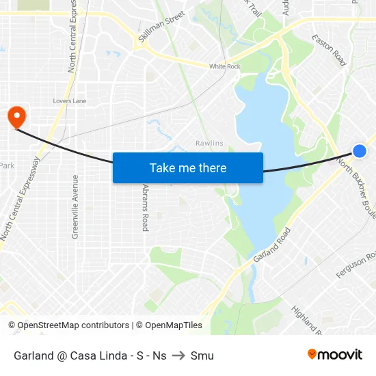 Garland @ Casa Linda - S - Ns to Smu map