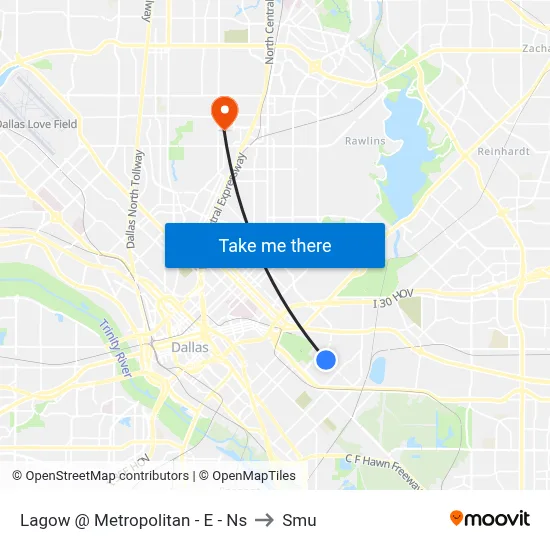 Lagow @ Metropolitan - E - Ns to Smu map