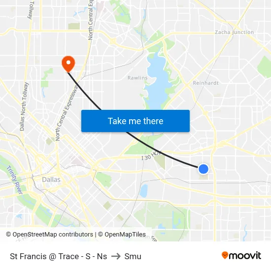 St Francis @ Trace - S - Ns to Smu map