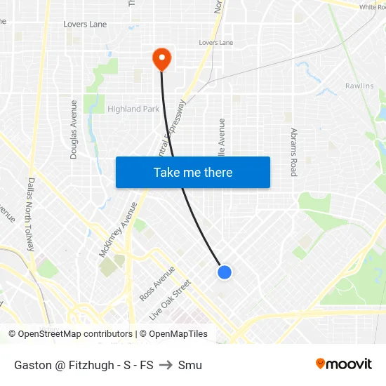 Gaston @ Fitzhugh - S - FS to Smu map