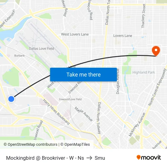 Mockingbird @ Brookriver - W - Ns to Smu map