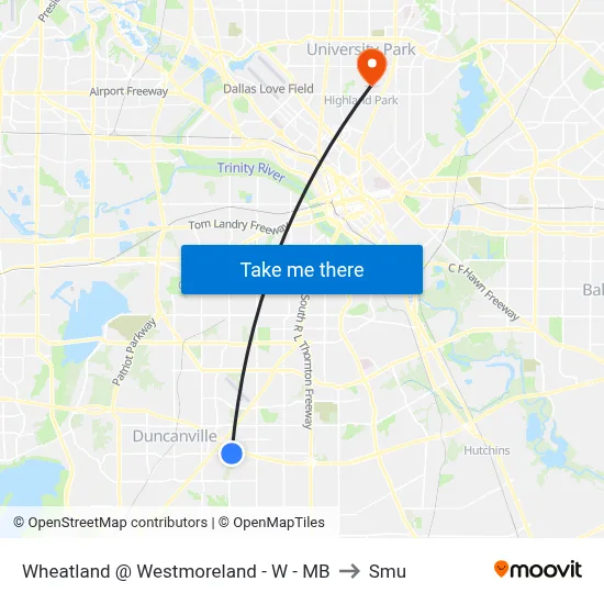 Wheatland @ Westmoreland -  W - MB to Smu map
