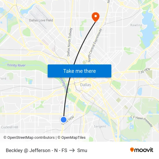 Beckley @ Jefferson - N - FS to Smu map