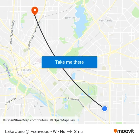 Lake June @ Franwood - W - Ns to Smu map