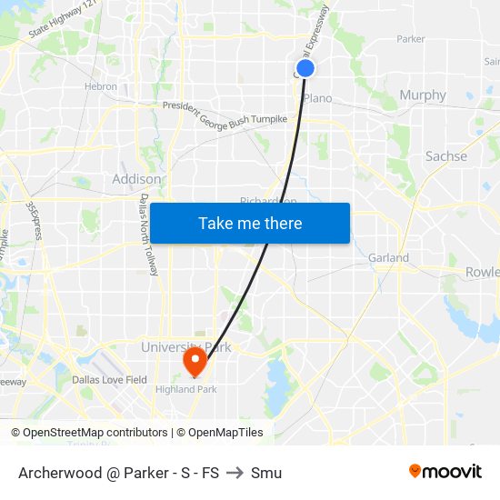 Archerwood @ Parker - S - FS to Smu map