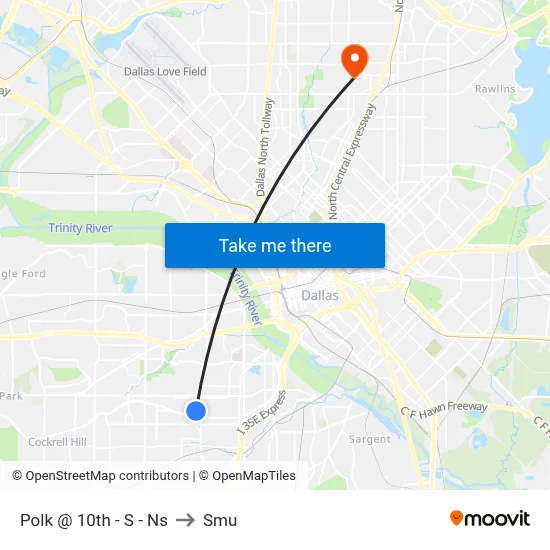 Polk @ 10th - S - Ns to Smu map
