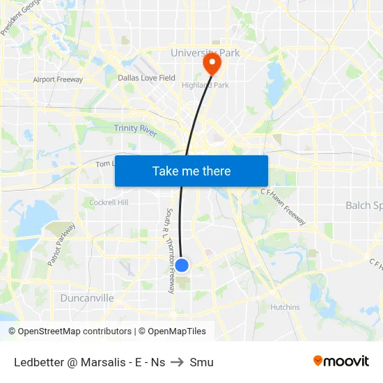Ledbetter @ Marsalis - E - Ns to Smu map