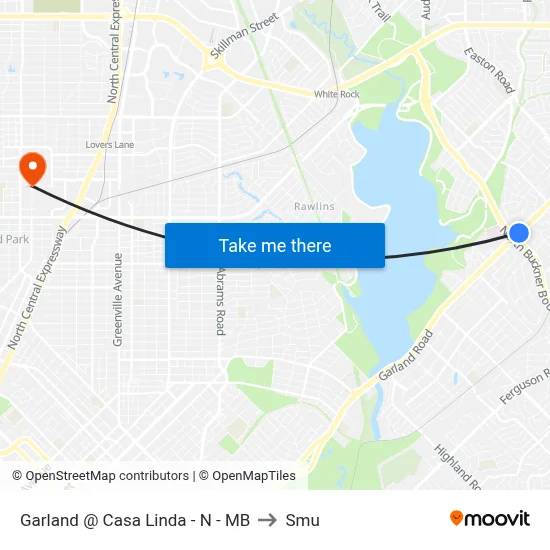 Garland @ Casa Linda - N - MB to Smu map