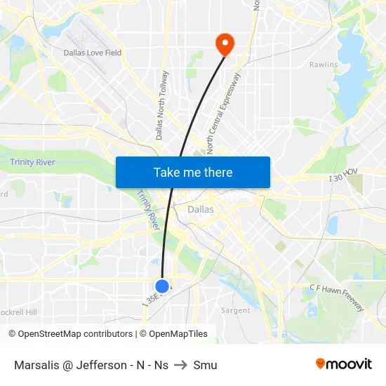 Marsalis @ Jefferson - N - Ns to Smu map