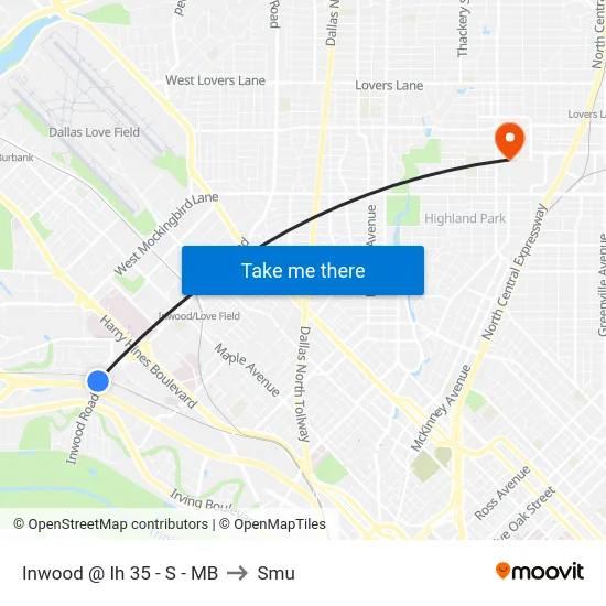 Inwood @ Ih 35 - S - MB to Smu map