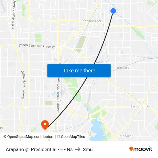 Arapaho @ Presidential - E - Ns to Smu map