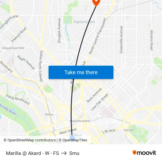 Marilla @ Akard - W - FS to Smu map