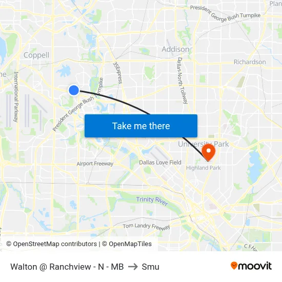 Walton @ Ranchview - N - MB to Smu map
