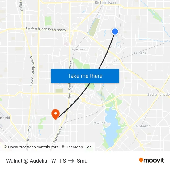 Walnut @ Audelia - W - FS to Smu map