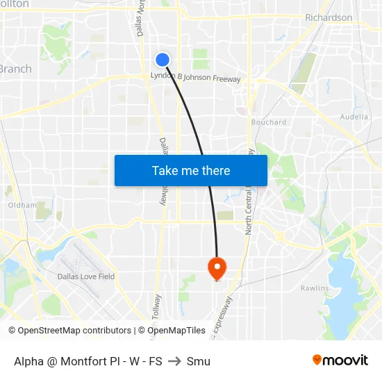 Alpha @ Montfort Pl - W - FS to Smu map