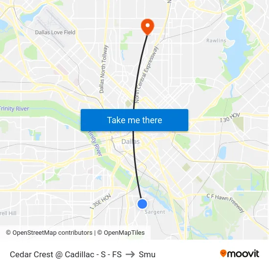Cedar Crest @ Cadillac - S - FS to Smu map