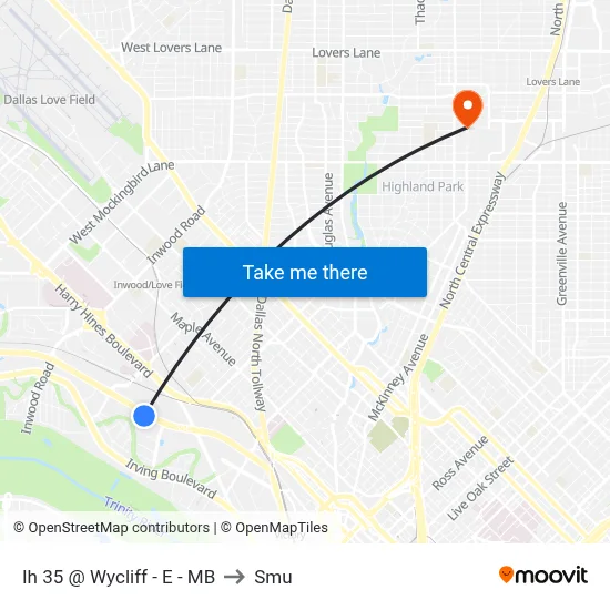 Ih 35 @ Wycliff - E - MB to Smu map