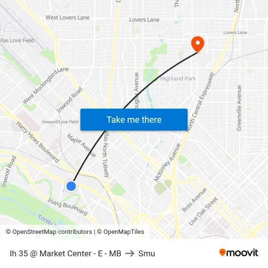 Ih 35 @ Market Center - E - MB to Smu map