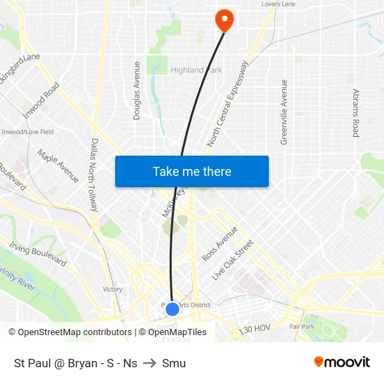 St Paul @ Bryan - S - Ns to Smu map