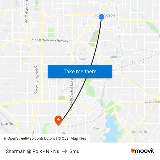 Sherman @ Polk - N - Ns to Smu map