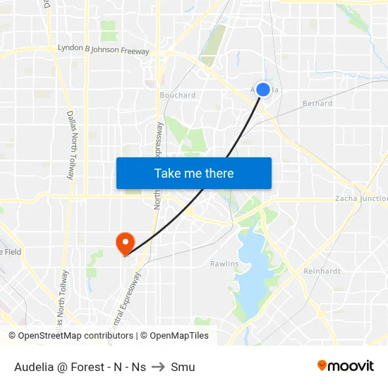 Audelia @ Forest - N - Ns to Smu map