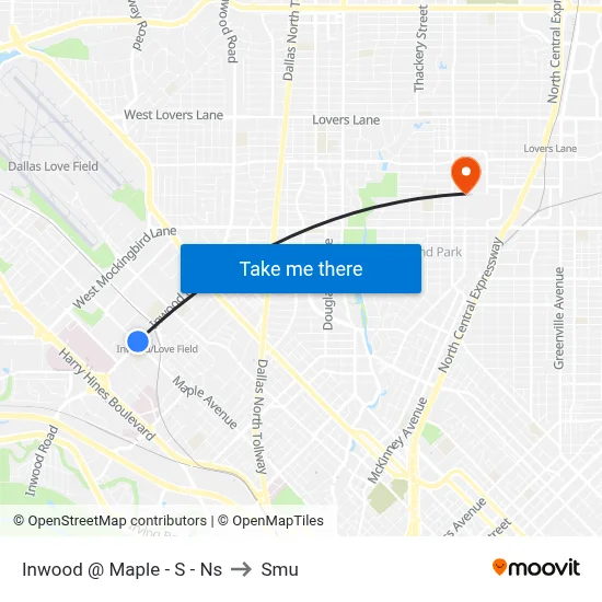 Inwood @ Maple - S - Ns to Smu map