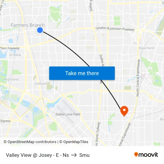 Valley View @ Josey - E - Ns to Smu map