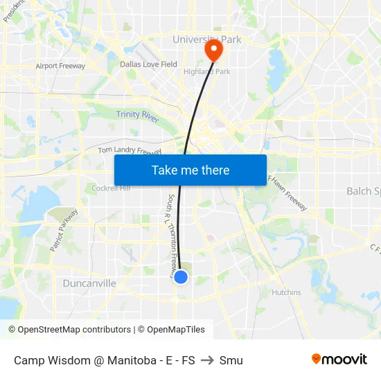 Camp Wisdom @ Manitoba - E - FS to Smu map