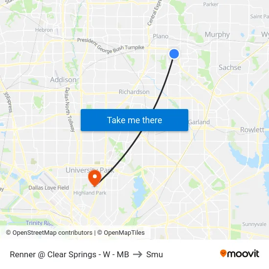 Renner @ Clear Springs - W - MB to Smu map