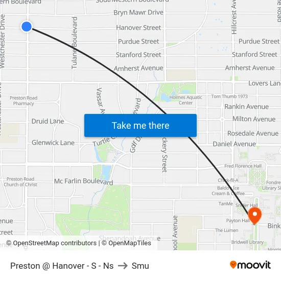 Preston @ Hanover - S - Ns to Smu map
