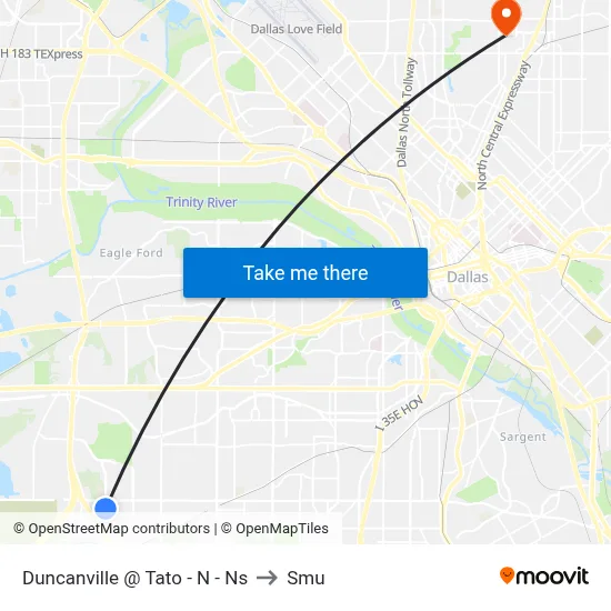 Duncanville @ Tato - N - Ns to Smu map
