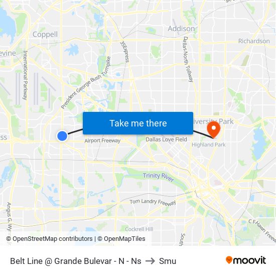 Belt Line @ Grande Bulevar - N - Ns to Smu map