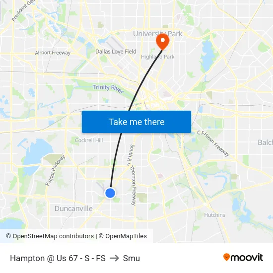 Hampton @ Us 67 - S - FS to Smu map