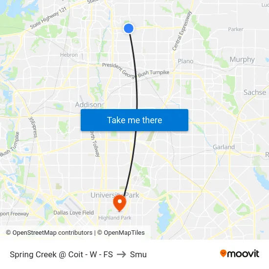 Spring Creek @ Coit - W - FS to Smu map