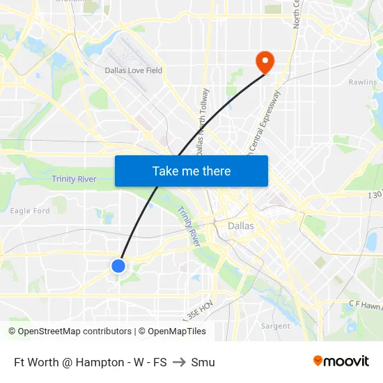 Ft Worth @ Hampton - W - FS to Smu map