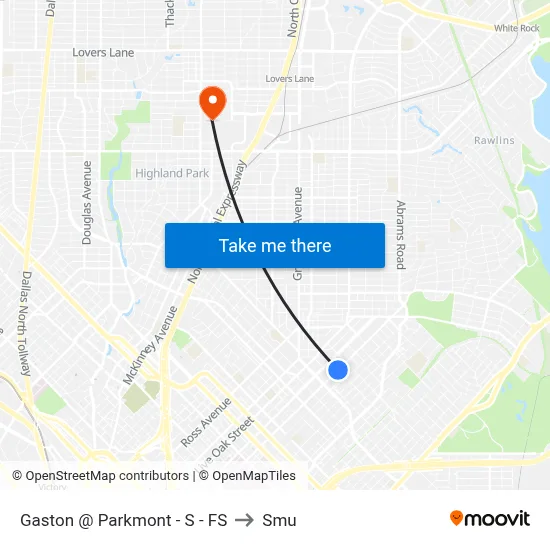 Gaston @ Parkmont - S - FS to Smu map