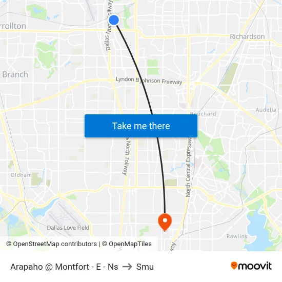 Arapaho @ Montfort - E - Ns to Smu map