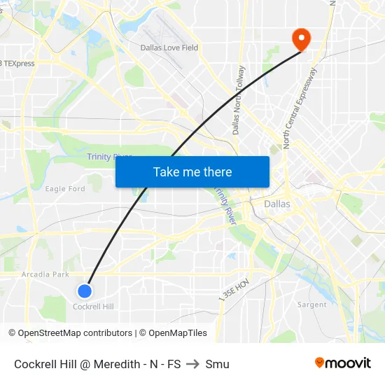 Cockrell Hill @ Meredith - N - FS to Smu map