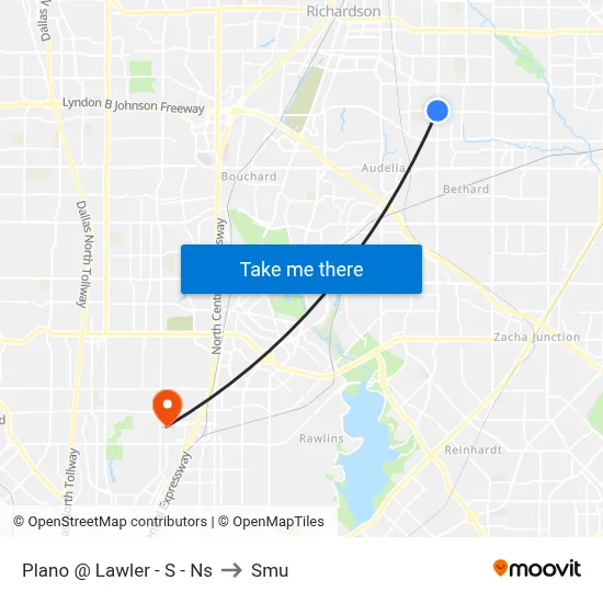 Plano @ Lawler - S - Ns to Smu map