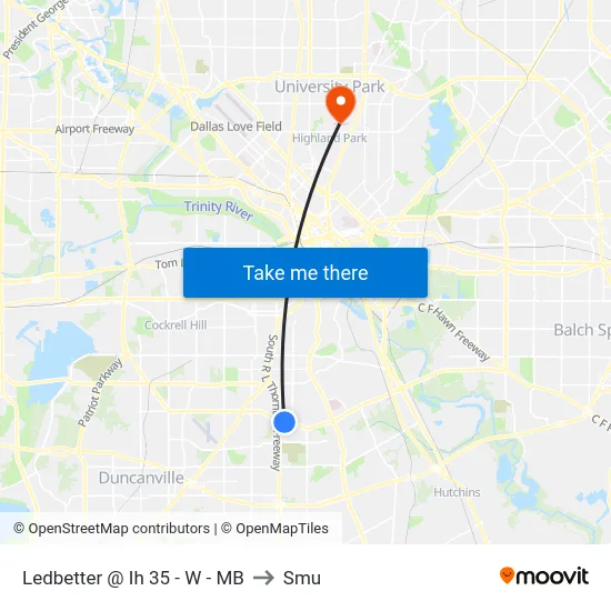 Ledbetter @ Ih 35 - W - MB to Smu map