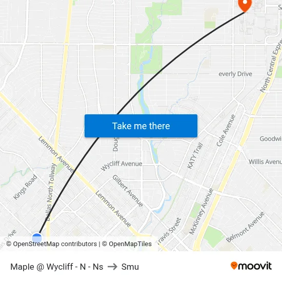 Maple @ Wycliff - N - Ns to Smu map