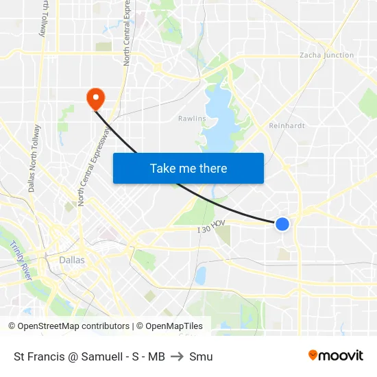 St Francis @ Samuell - S - MB to Smu map