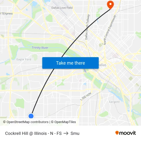 Cockrell Hill @ Illinois - N - FS to Smu map