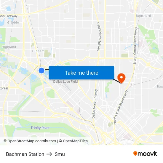 Bachman Station to Smu map