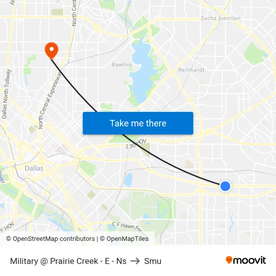 Military @ Prairie Creek - E - Ns to Smu map