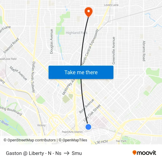 Gaston @ Liberty - N - Ns to Smu map