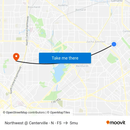 Northwest @ Centerville - N - FS to Smu map