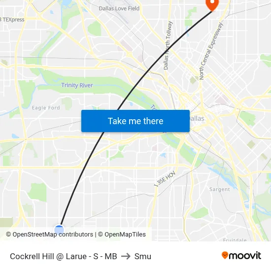 Cockrell Hill @ Larue - S - MB to Smu map